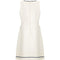 1960s Louis Feraud For Rembrandt White Mini Dress With Navy Appliqué