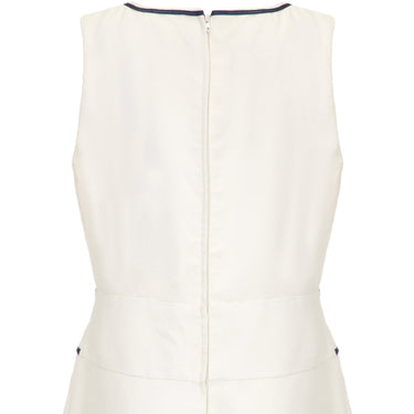 ARCHIVE - 1960s Louis Feraud For Rembrandt White Mini Dress With Navy Appliqué