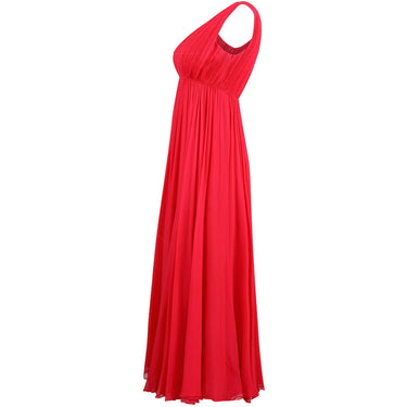 ARCHIVE - 1960s Mardi Gras By Levino Verna Red Silk Chiffon Empire Line Gown