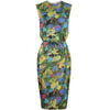 1960s Mardi Gras of New York Green Silk Dress With Rhinestone Embellishment