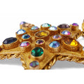 1960s Mode Art Star Pendant Necklace With Multicoloured Rhinestones