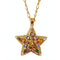 1960s Mode Art Star Pendant Necklace With Multicoloured Rhinestones
