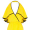 1960s Mollie Parnis Yellow & Black Halterneck Ruffle Dress