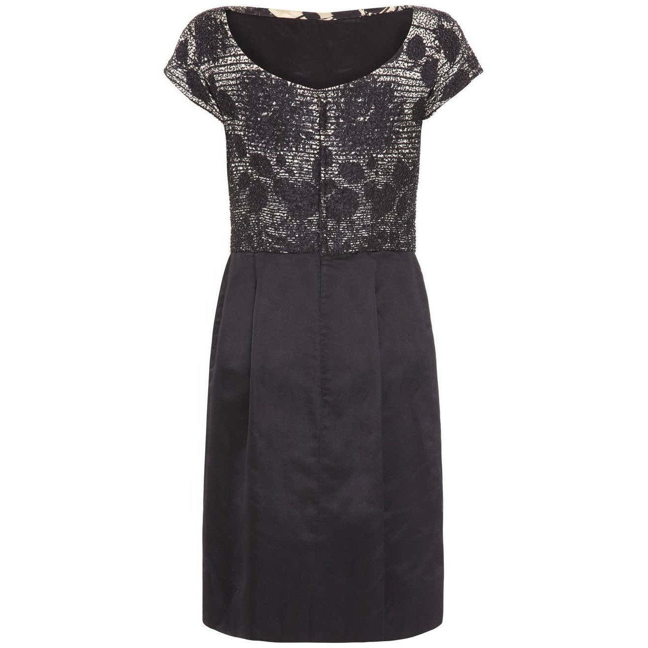 1960s Monochrome Beaded Bodice Dress