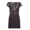 1960s Monochrome Beaded Bodice Dress