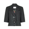 1960s Mr Blackwell Black Linen and Silk Blend Coat Dress