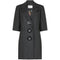 1960s Mr Blackwell Black Linen and Silk Blend Coat Dress