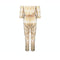1960s Mr Mort Gold Jacquard Trouser Suit