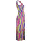1960s Multicoloured Abstract Print Demi Couture Maxi Dress With Broad Tassel Hem
