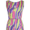 1960s Multicoloured Abstract Print Demi Couture Maxi Dress With Broad Tassel Hem