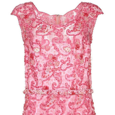 ARCHIVE - 1960s Norman Hartnell Couture Pink Beaded Dress Owned by Dame Barbara Cartland