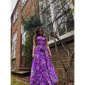 1960s or 1970s Purple Floral Skirt Set