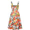 1960s Orange and Yellow Rose Print Cotton Dress