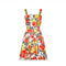 1960s Orange and Yellow Rose Print Cotton Dress