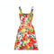 1960s Orange and Yellow Rose Print Cotton Dress