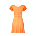 1960s Orange Floral Applique Dress