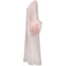 1960s Pale Pink Chiffon Peignoir Gown With Feather Trim