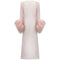 1960s Pale Pink Chiffon Peignoir Gown With Feather Trim