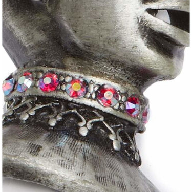 ARCHIVE: 1960s Pewter Har Sultan Blackamoor Brooch With Fantasy Rhinestones