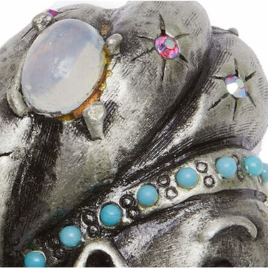 ARCHIVE: 1960s Pewter Har Sultan Blackamoor Brooch With Fantasy Rhinestones