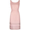 1960s Pink Georgette Sequin Beaded and Lace Dress