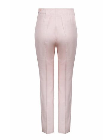 1960s Pucci Silk Pale Pink Trouser Set With Vibrant Rosette Print