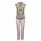 1960s Pucci Silk Pale Pink Trouser Set With Vibrant Rosette Print