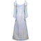 1960s Quad Pastel Mediaeval Style Angel Sleeve Maxi Dress