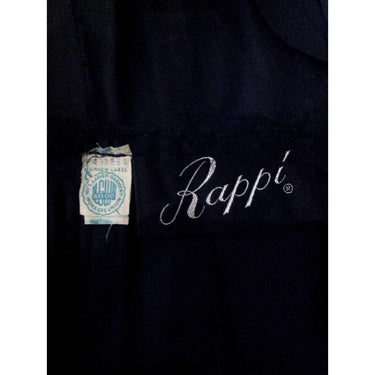 ARCHIVE: 1960s Rappi Black Silk Taffeta Gown with Velvet Applique