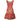 1960s Ruffle Tiered Orange and Pink Watercolour Floral Print Dress