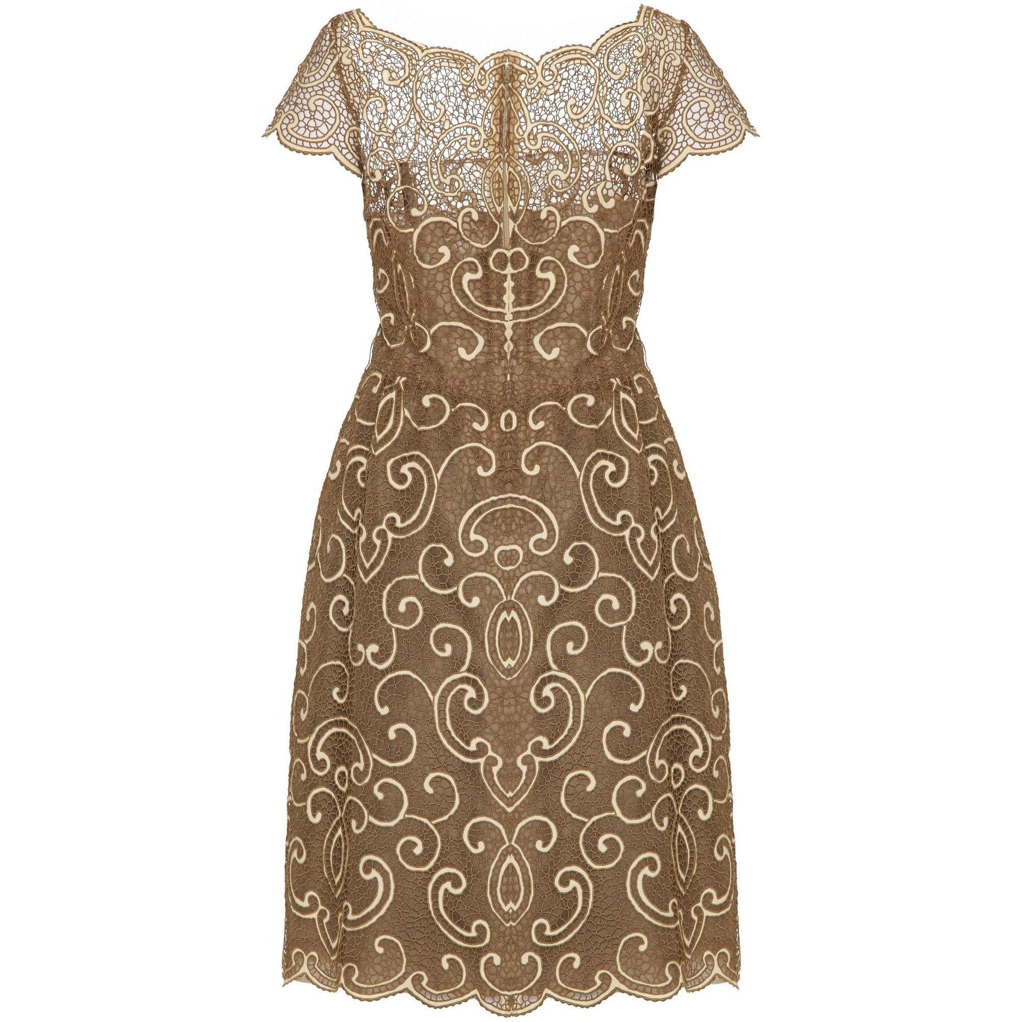 1960s Samuel Winston Gold Lace Dress