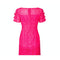 1960s Shocking Pink Eyelet Lacework Dress