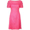 1960s Shocking Pink Eyelet Lacework Dress