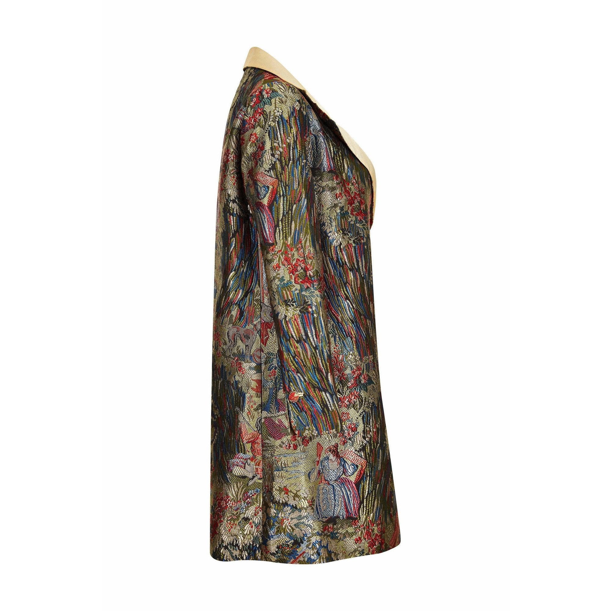 1960s Silk Brocade Jacket With Ivory Silk Collar