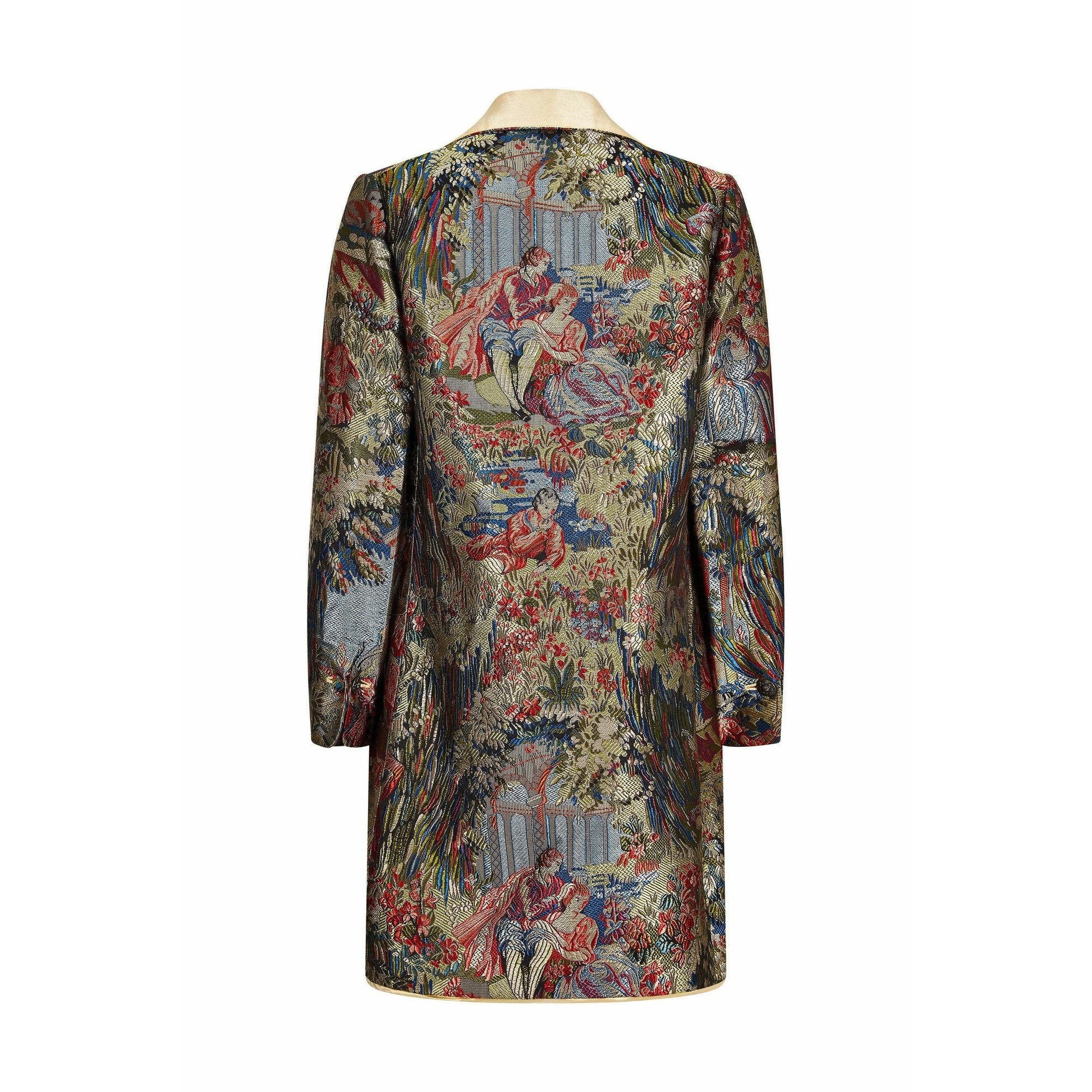 1960s Silk Brocade Jacket With Ivory Silk Collar