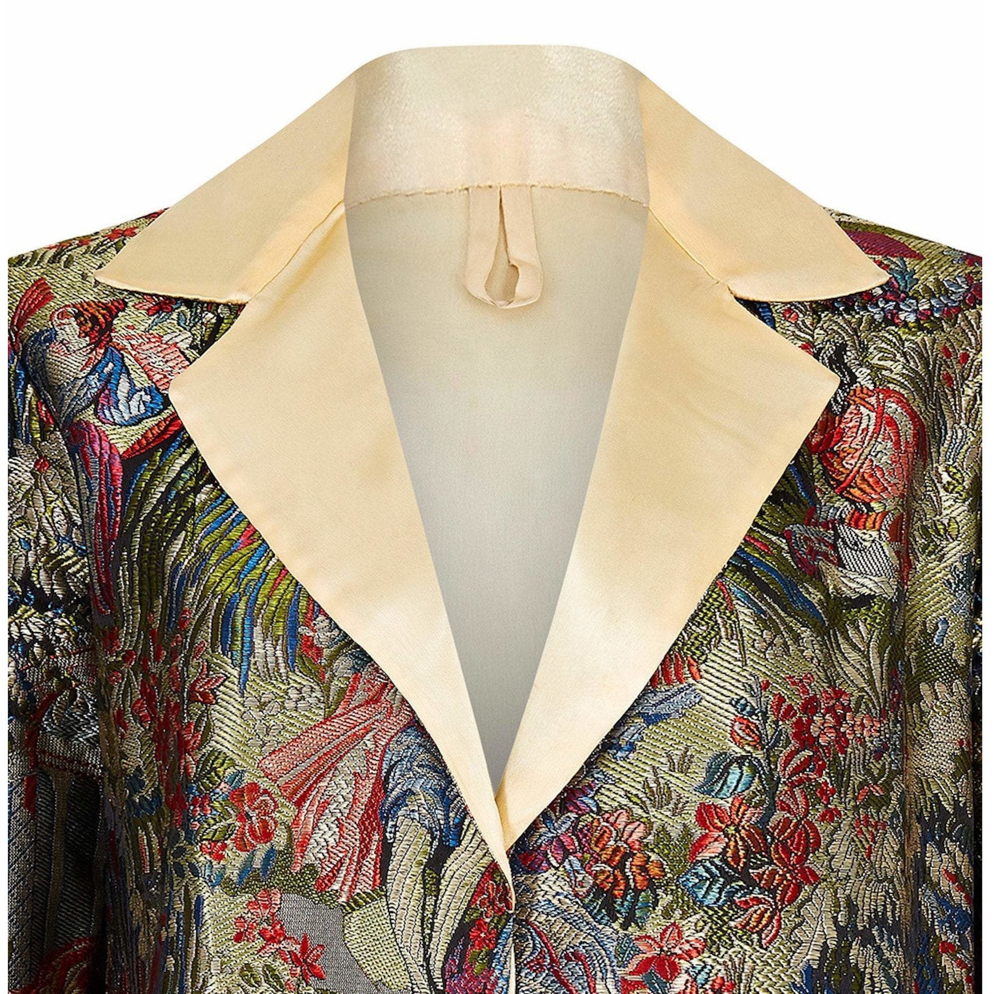 1960s Silk Brocade Jacket With Ivory Silk Collar