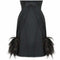 1960s Silk Chiffon Cocktail Dress with Feather Trim