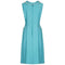 1960s Turquoise Linen Mod Dress With Beaded Collar