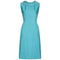 1960s Turquoise Linen Mod Dress With Beaded Collar