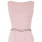 1960’s Victor Costa Pale Pink Satin Dress with Rhinestone Belt