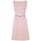 1960’s Victor Costa Pale Pink Satin Dress with Rhinestone Belt