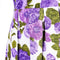 1960s Waffle Cotton Purple Floral Print Dress