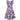 1960s Waffle Cotton Purple Floral Print Dress