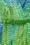1960s William Travilla Green and Blue Sequin Dress