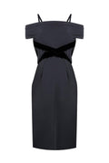 1960s Balmain Demi-Couture Black Jersey and Velvet Cocktail Dress-CIRCA VINTAGE LONDON