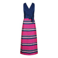 1960s By Roter Navy Blue Pink and Silver Banded Dress