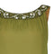 1960s California Olive Green Chiffon Beaded Dress with Train