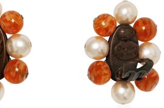 1960s Christian Dior Pearl and Amber Earrings