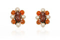 1960s Christian Dior Pearl and Amber Earrings