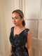 ARCHIVE: 1960s Grey Metallic Brocade Evening Gown With Cross Over Detail